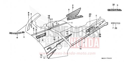 RAYURE (CBR1000FN) CBR1000FN de 1992